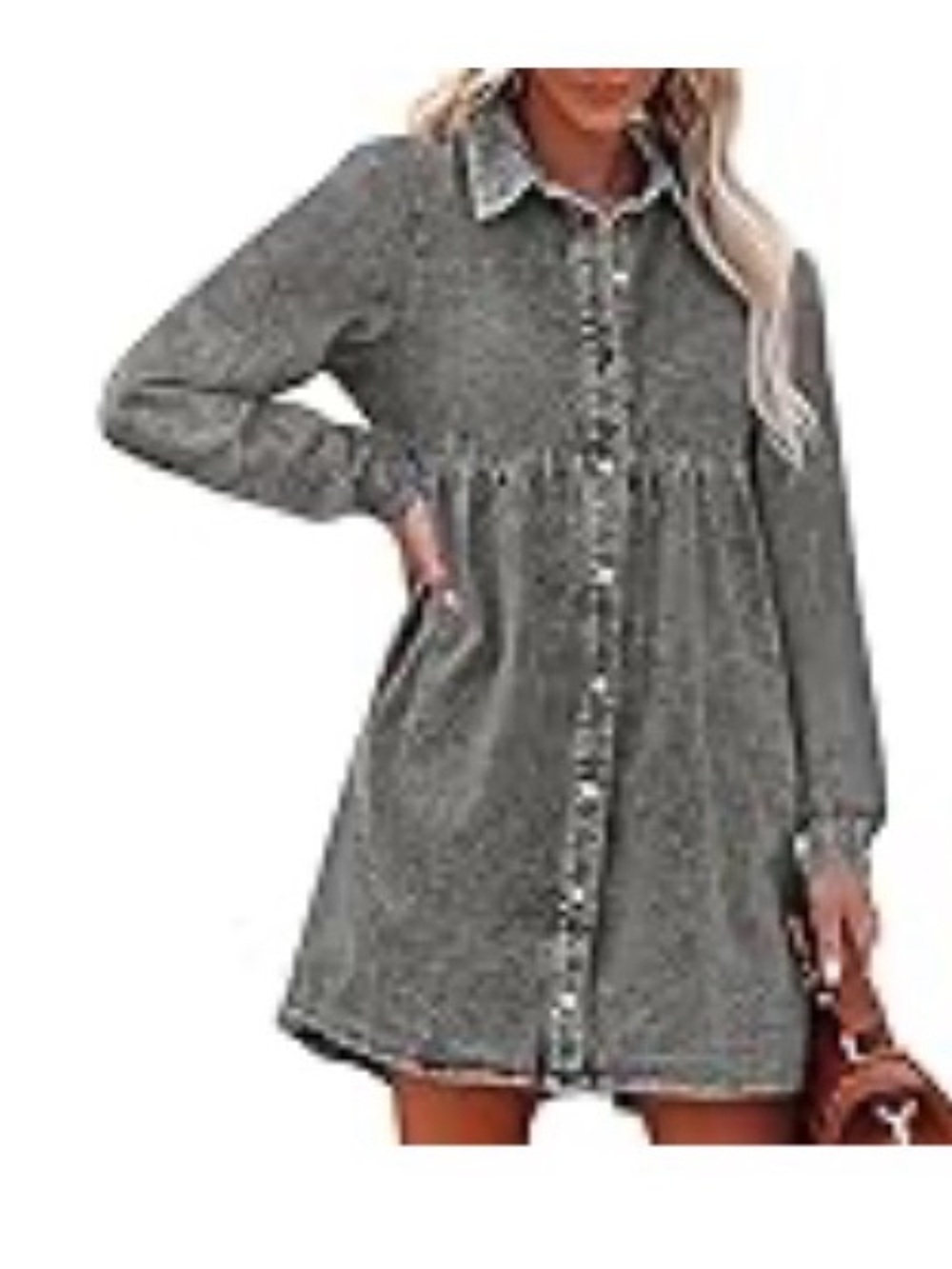 Amazon Essentials Black Denim Midi Dress